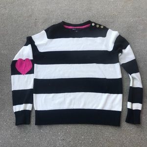 GAP Kids b&w stripes sweater w/ heart elbows ❤️❤️